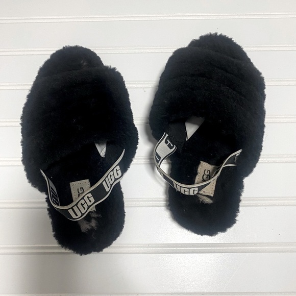 Ugg Fluff Yeah Slide Slippers - Size 3 Black - Picture 5 of 9